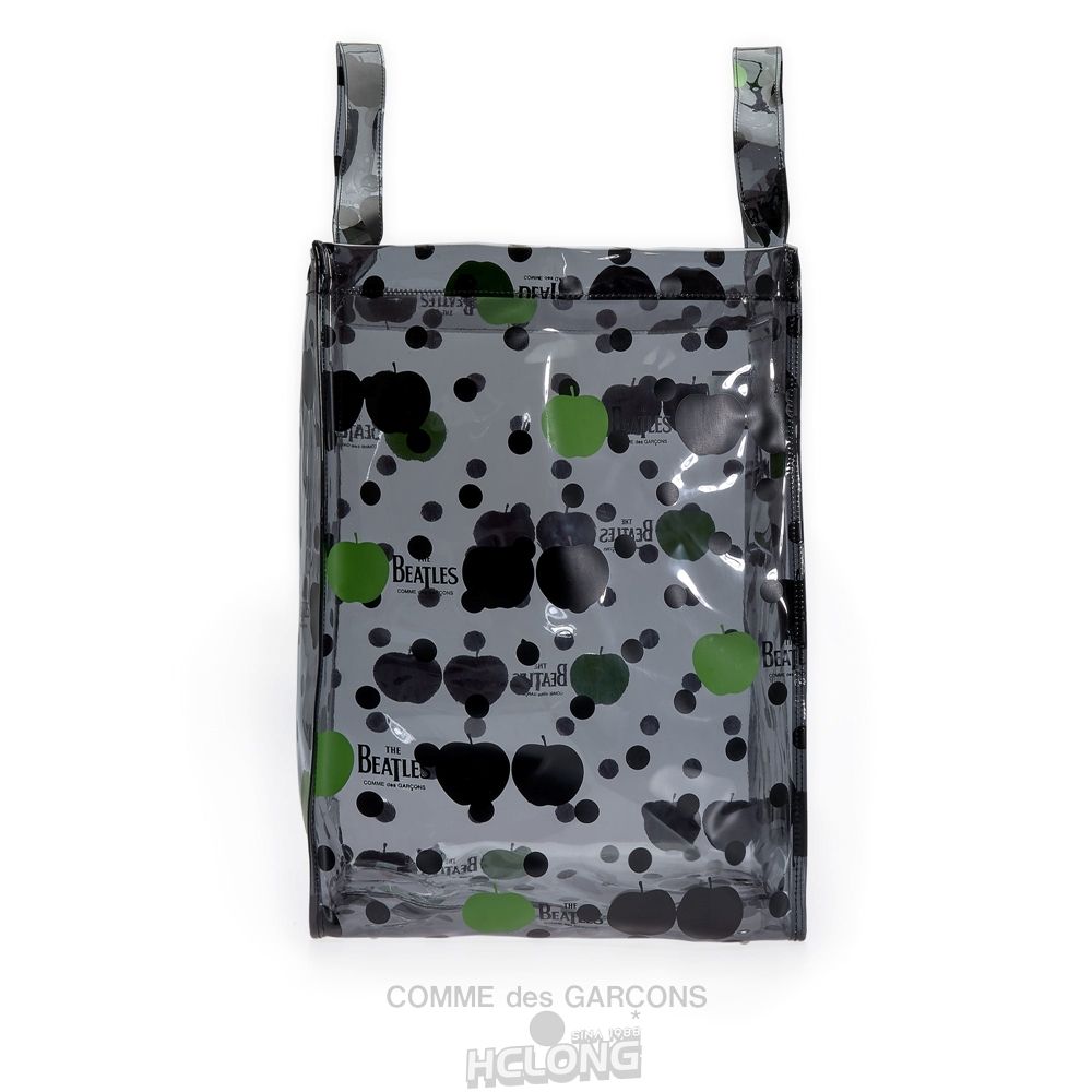 Comme Des Garcons CDG Beatles - Big PVC Apple & Dot Tote Taske Sort | 31296-SINU