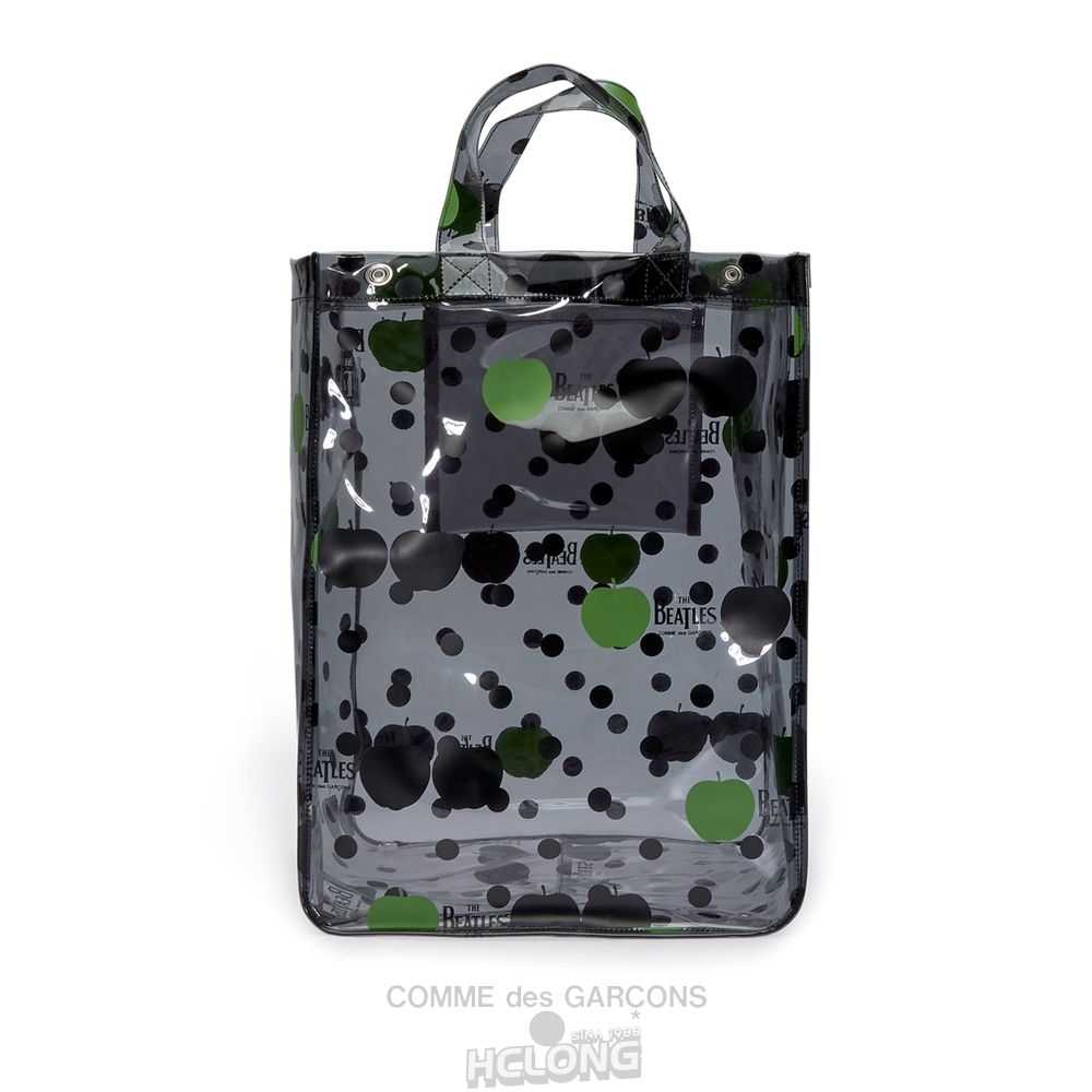 Comme Des Garcons CDG Beatles - Big PVC Apple & Dot Tote Taske Sort | 31296-SINU