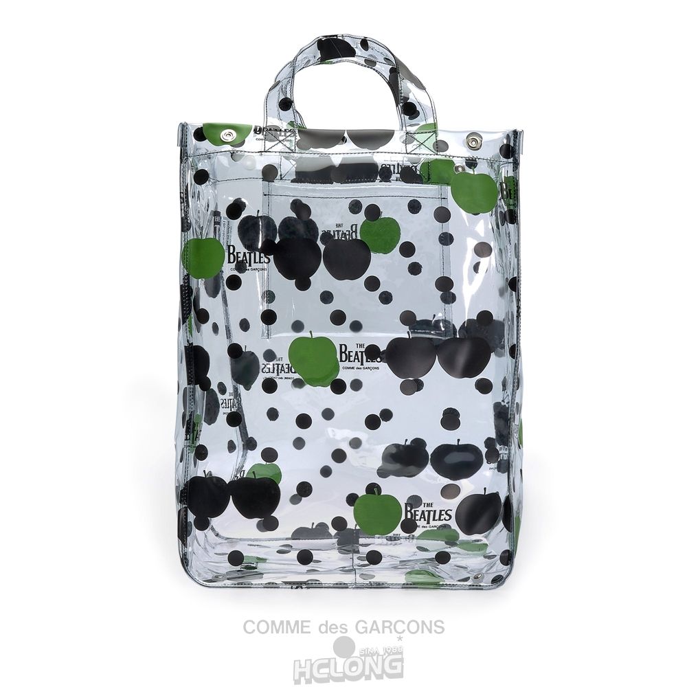 Comme Des Garcons CDG Beatles - Big PVC Apple & Dot Tote Taske Gennemsigtig | 92516-JHRN