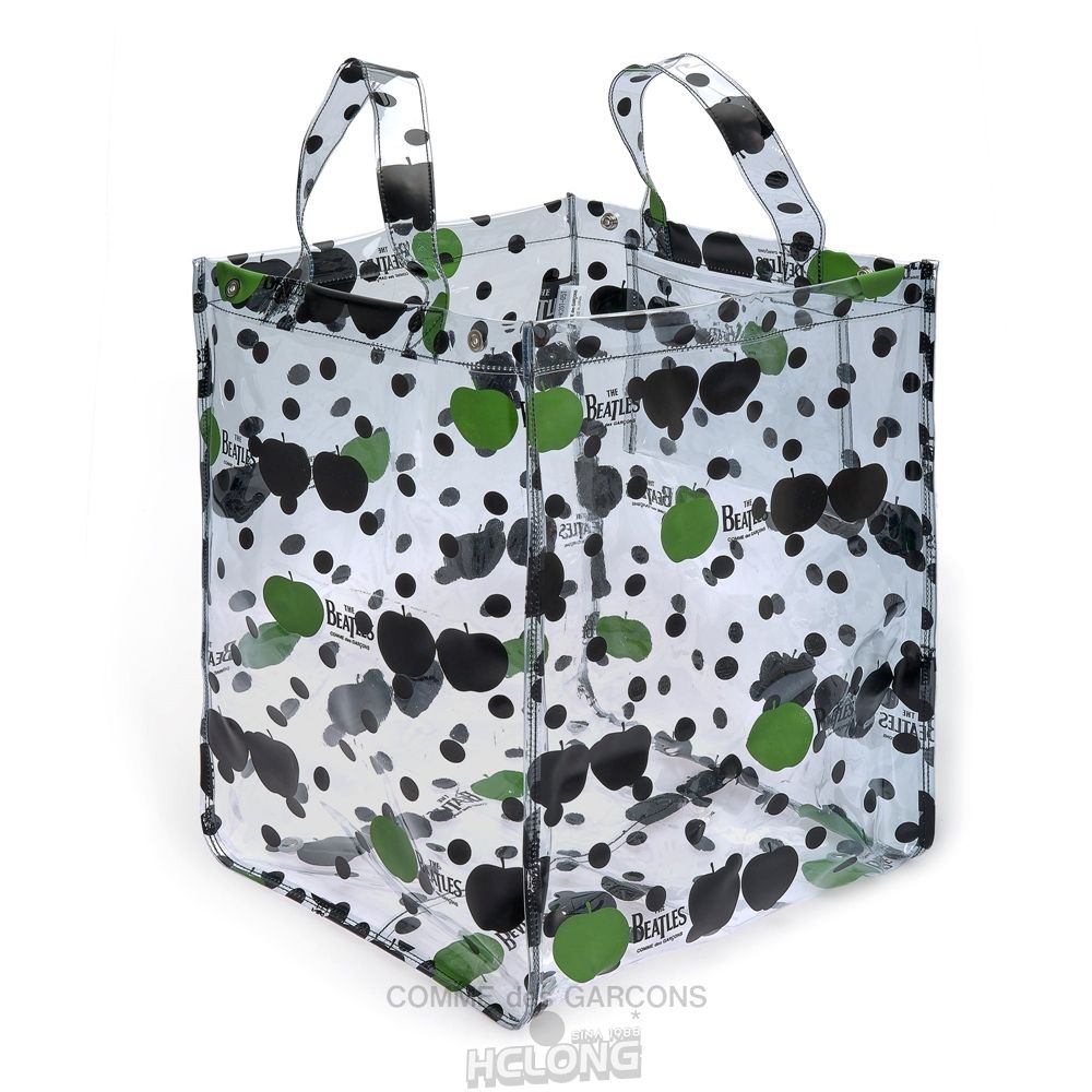 Comme Des Garcons CDG Beatles - Big PVC Apple & Dot Tote Taske Gennemsigtig | 92516-JHRN