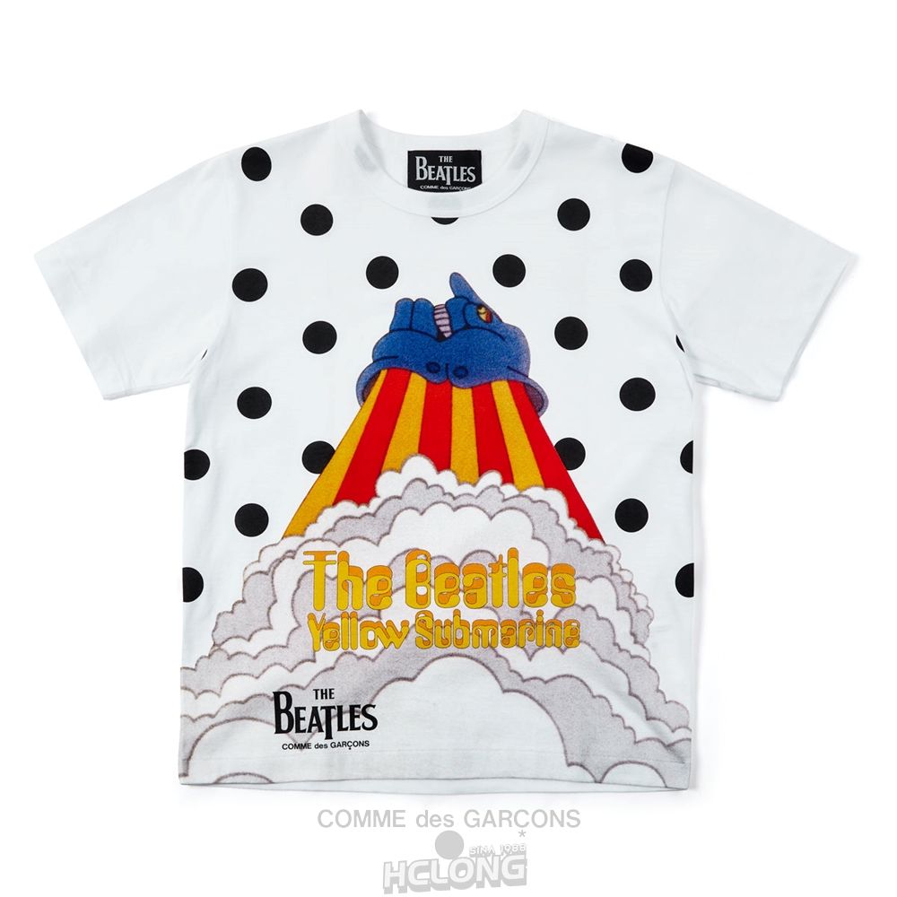 Comme Des Garcons CDG Beatles - Black Spot Submarine T-Shirt T-Shirts Hvide | 41796-LQFO