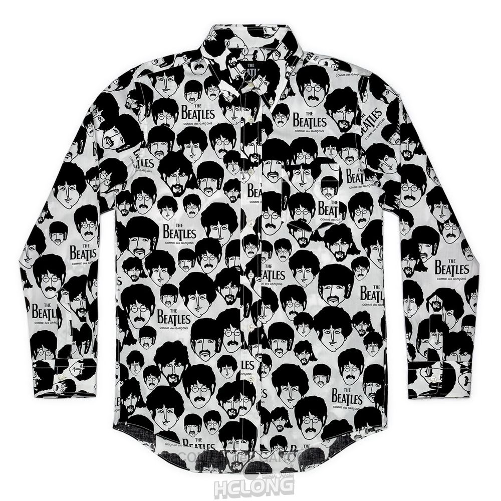 Comme Des Garcons CDG Beatles - Faces Shirt Skjorte Hvide | 25697-XENF