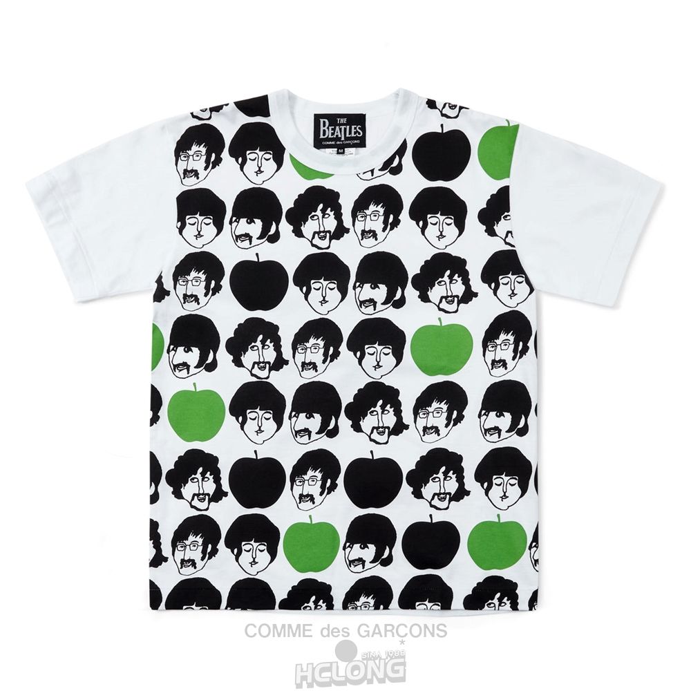 Comme Des Garcons CDG Beatles - Green Apple T-Shirt T-Shirts Hvide | 72590-MLPY