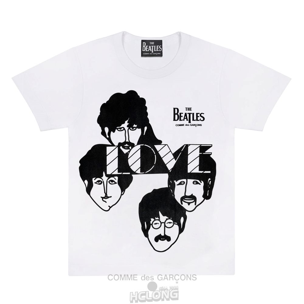 Comme Des Garcons CDG Beatles - Love T-Shirt T-Shirts Hvide | 42368-ZLHP