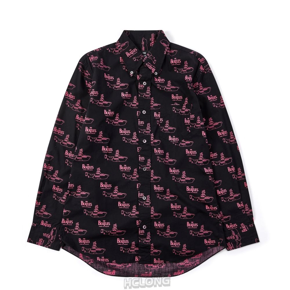 Comme Des Garcons CDG Beatles - Shirt Skjorte Black/Pink | 42509-NWHC