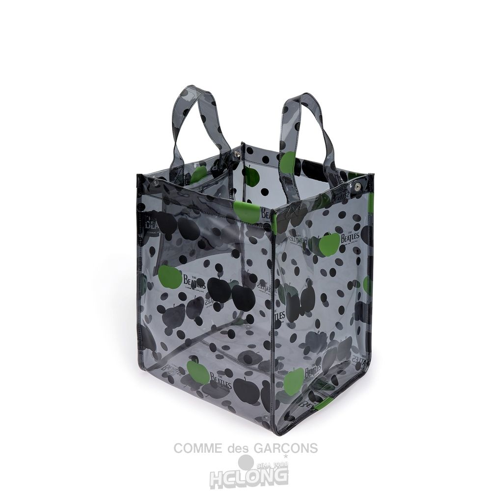 Comme Des Garcons CDG Beatles - Small PVC Apple & Dot Tote Taske Sort | 42618-WIKN