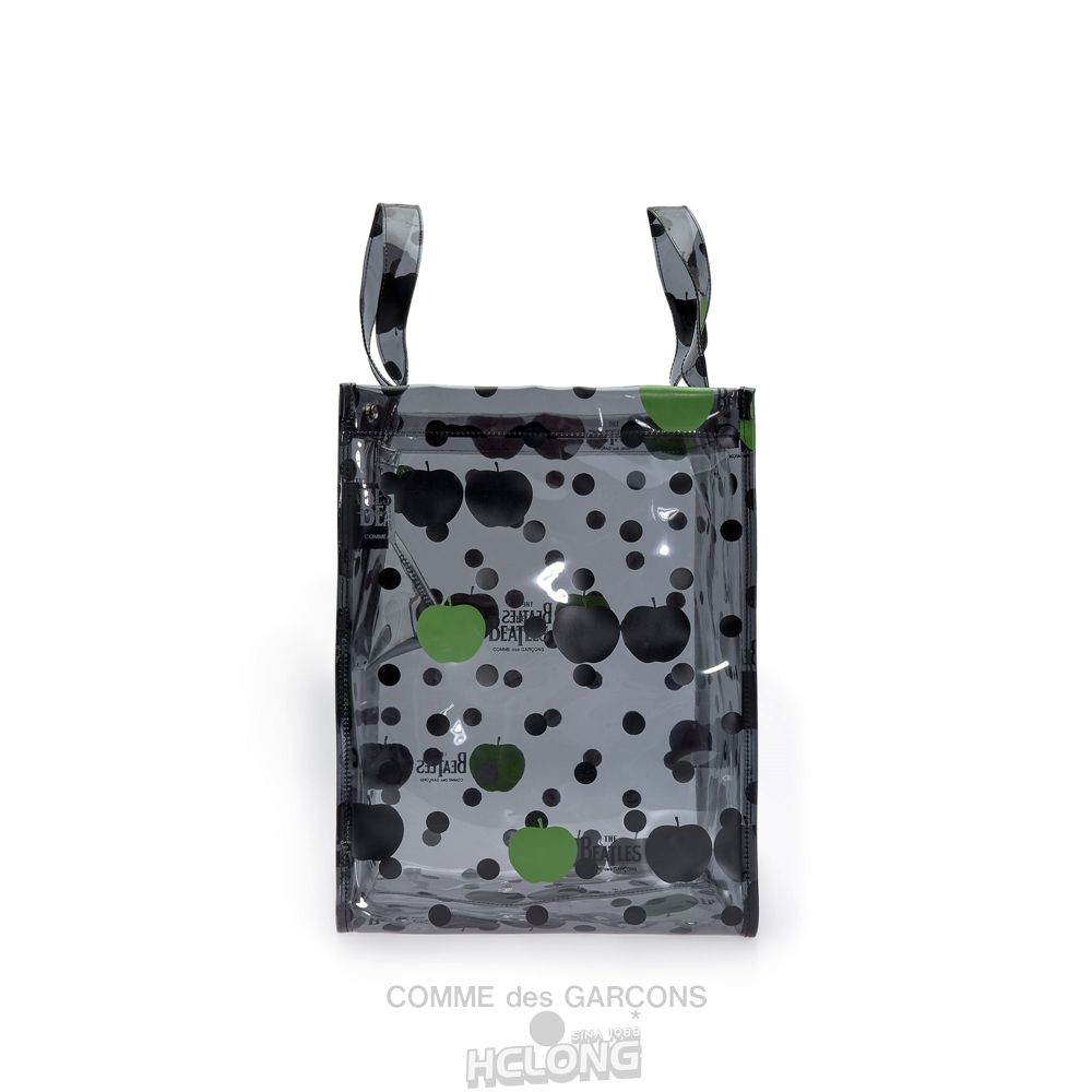 Comme Des Garcons CDG Beatles - Small PVC Apple & Dot Tote Taske Sort | 42618-WIKN