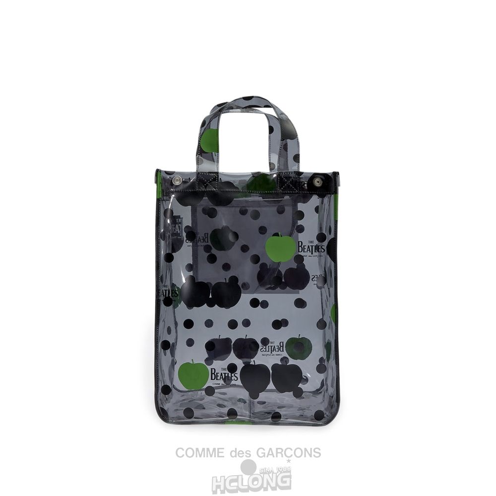 Comme Des Garcons CDG Beatles - Small PVC Apple & Dot Tote Taske Sort | 42618-WIKN