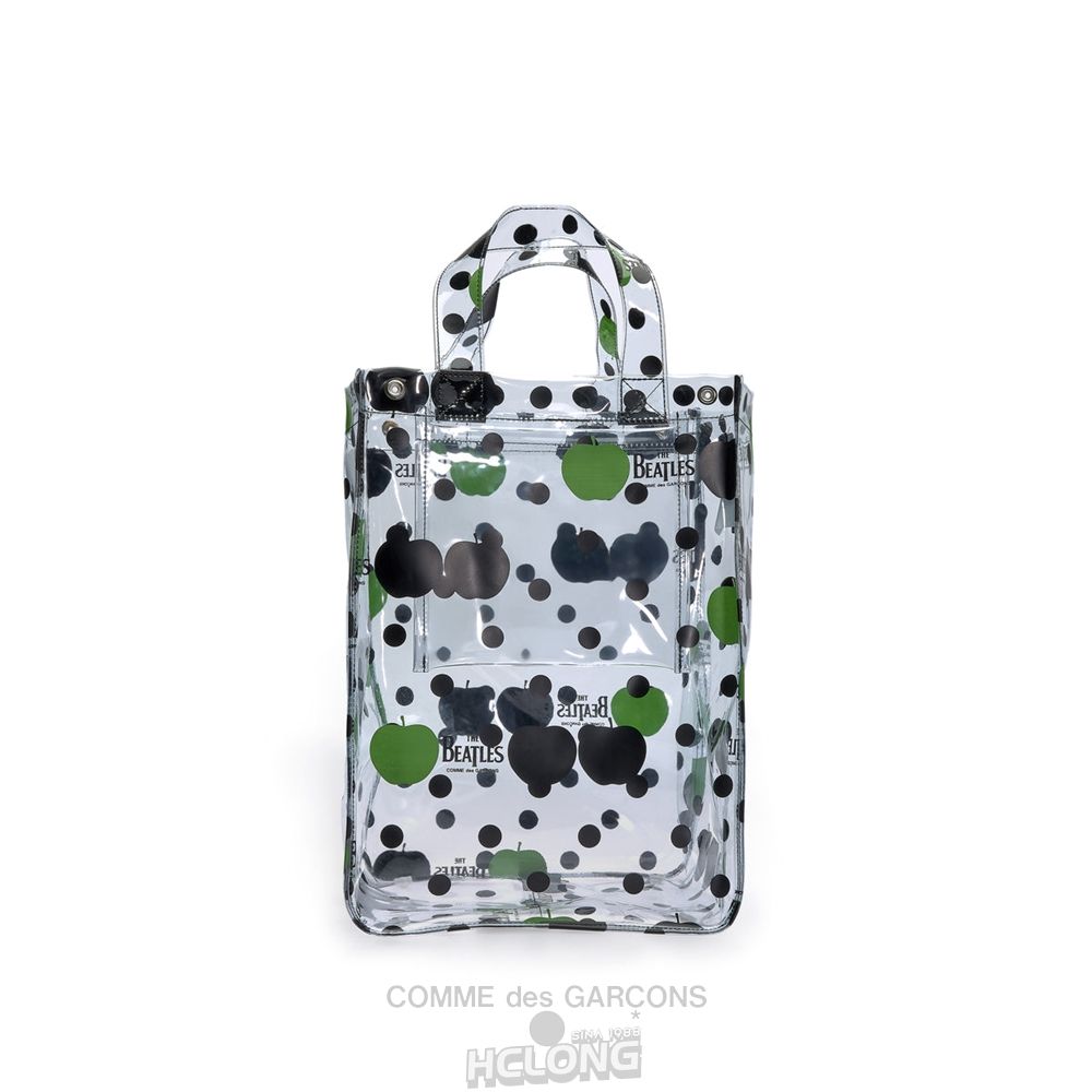 Comme Des Garcons CDG Beatles - Small PVC Apple & Dot Tote Taske Gennemsigtig | 91627-UDPF