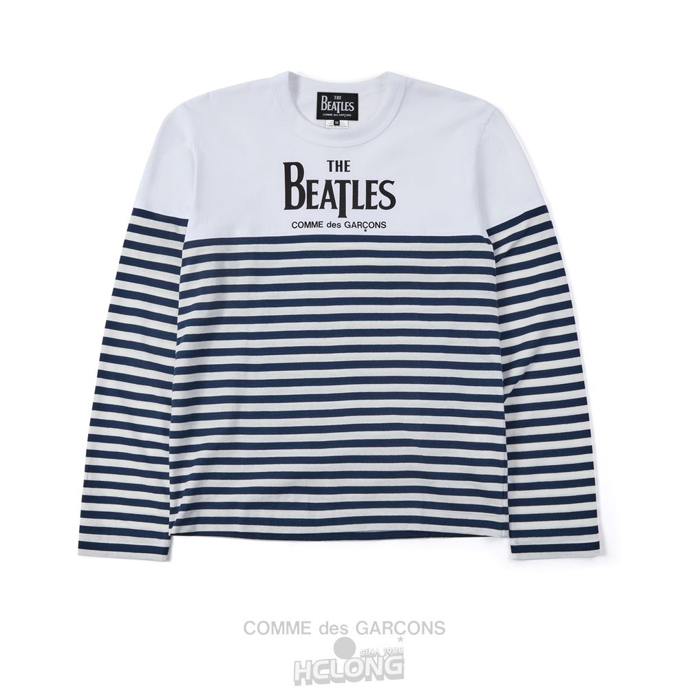 Comme Des Garcons CDG Beatles – T-Shirt T-Shirts White/Black Stripe | 93204-FYZV