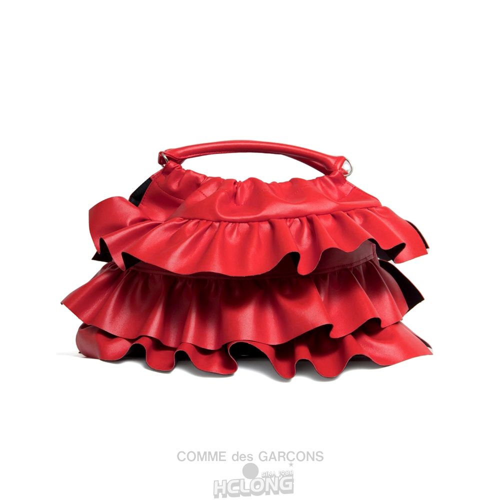 Comme Des Garcons CDG GIRL Frill Trim Bag Red Accessories Dame Rød | 57291-DHQV