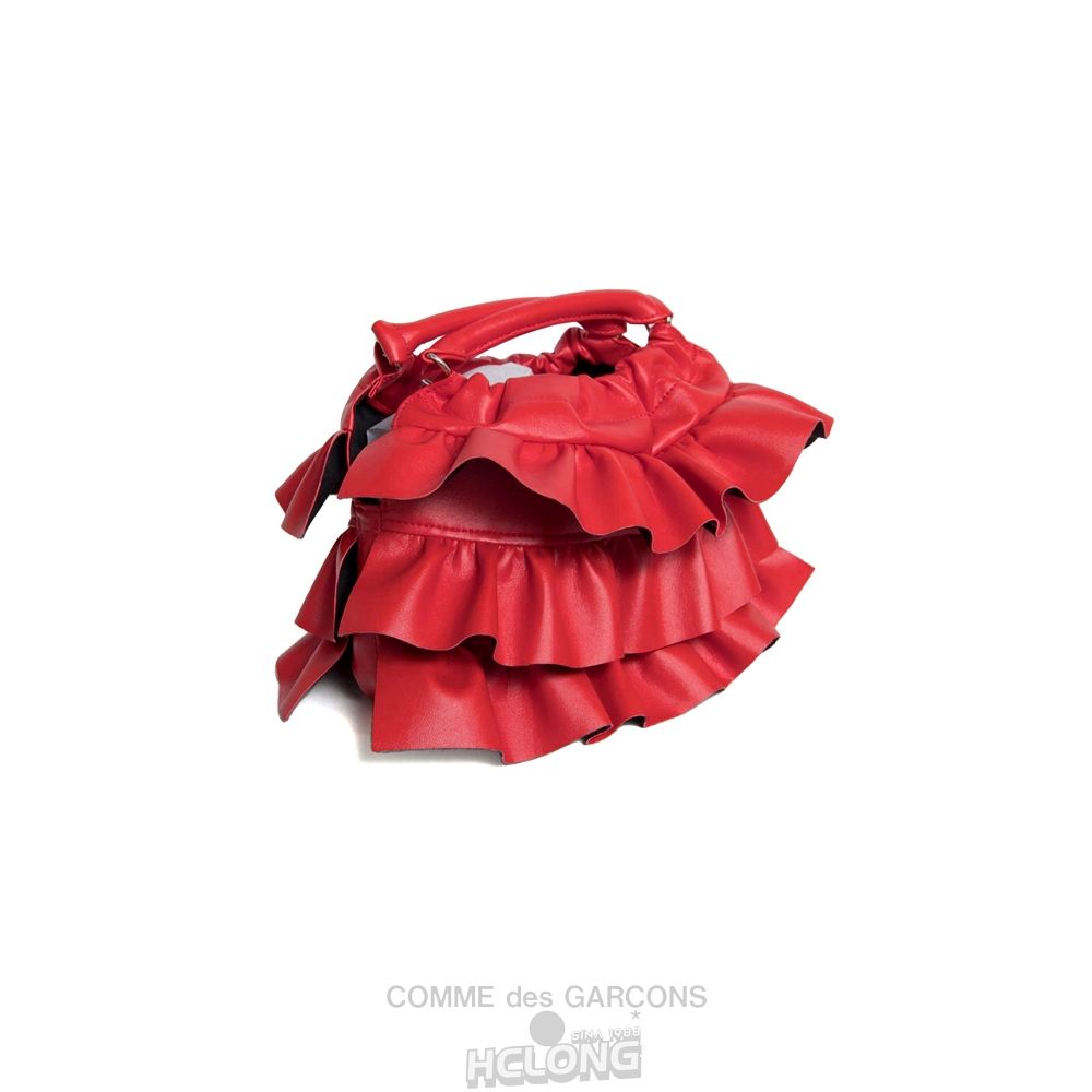 Comme Des Garcons CDG GIRL Frill Trim Small Bag Red Accessories Dame Rød | 08973-IGLK