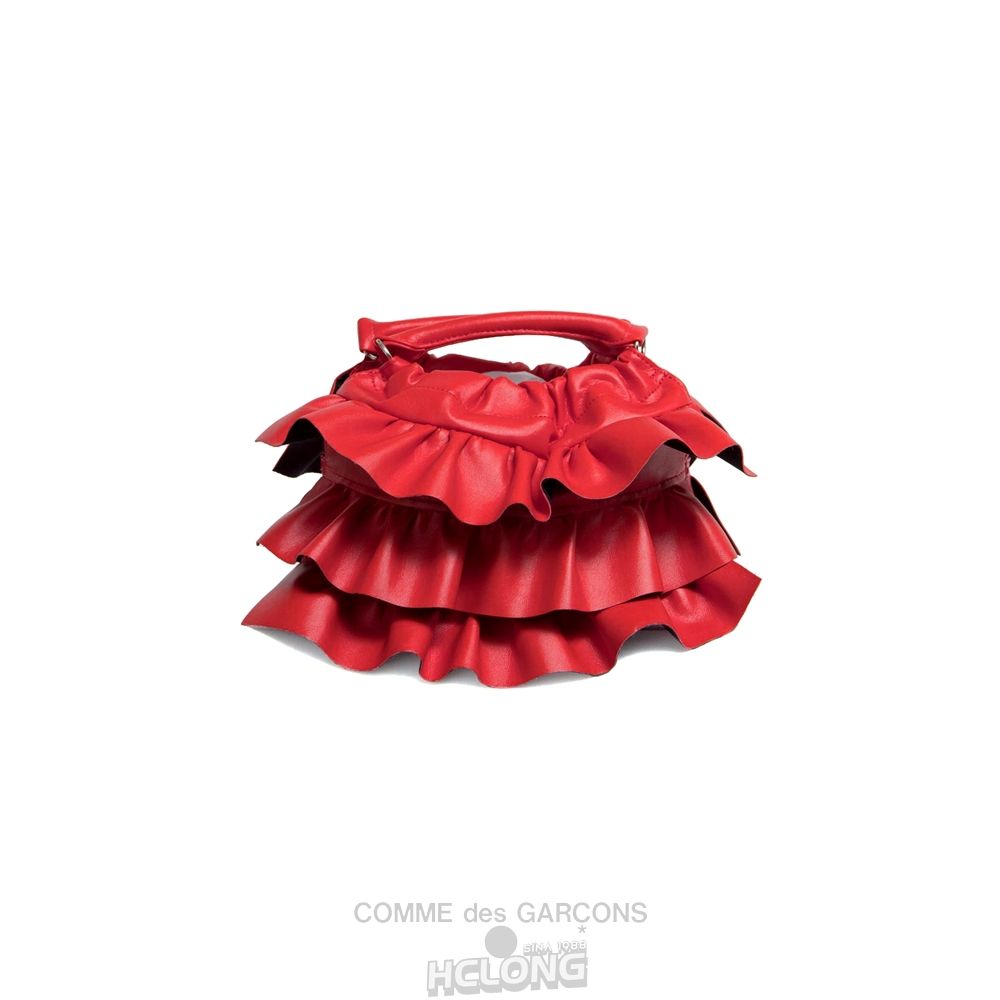 Comme Des Garcons CDG GIRL Frill Trim Small Bag Red Accessories Dame Rød | 08973-IGLK