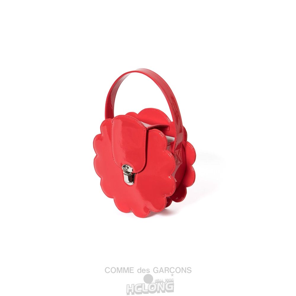 Comme Des Garcons CDG GIRL Glossy Flower Clasp Bag Red Accessories Dame Rød | 12439-DPGH