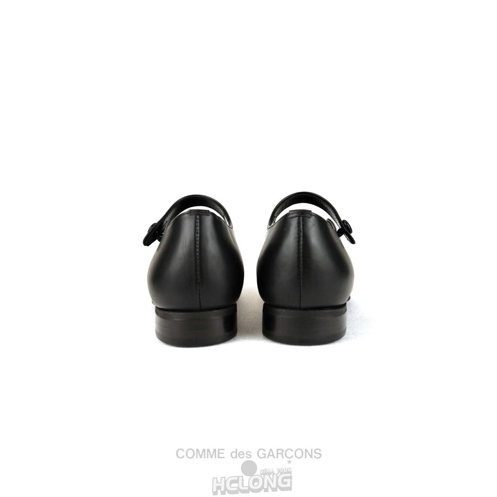 Comme Des Garcons CDG GIRL Kip Læder Mary Jane Sko Dame Sort | 87930-BFZI