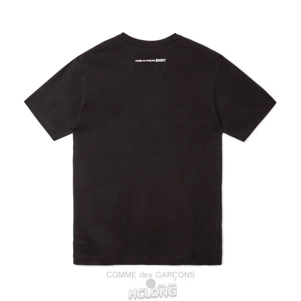 Comme Des Garcons CDG SHIRT / FH-T013-W21-1 / T-SHIRT with white logo print Short Sleeve Herre Sort | 19260-CRAQ