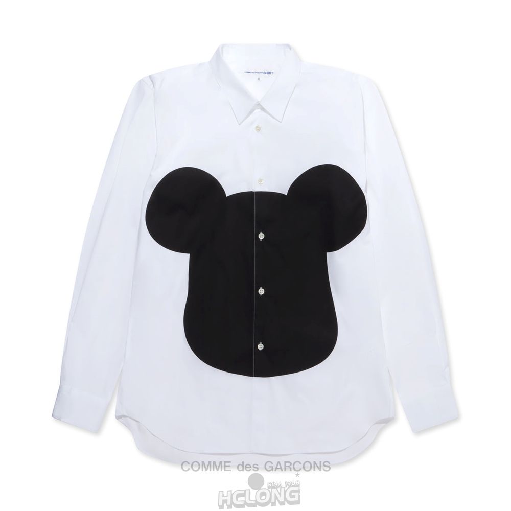 Comme Des Garcons CDG Shirt - Be@rbrick Bomulds Poplin Shirt Toppe Herre Hvide | 91072-OWIE