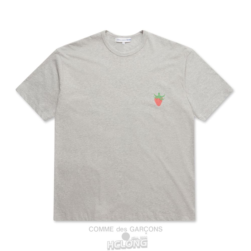 Comme Des Garcons CDG Shirt - Brett Westfall Strawberry Oversized T-Shirt Toppe Herre Grå | 01583-ICAY