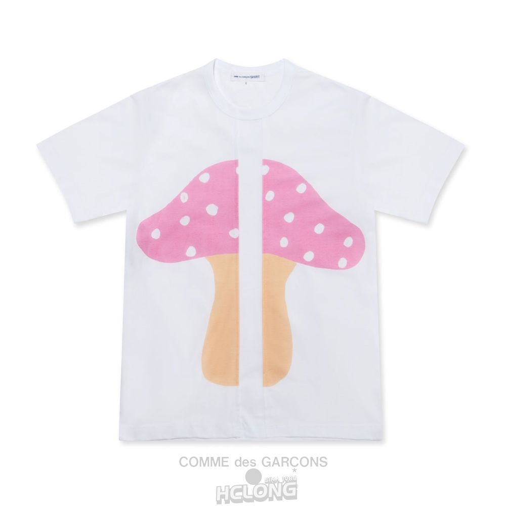 Comme Des Garcons CDG Shirt - Brett Westfall Mushroom T-Shirt Toppe Herre Hvide | 92158-SMFG