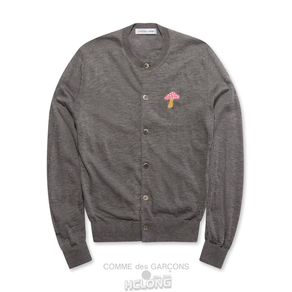 Comme Des Garcons CDG Shirt - Brett Westfall Mushroom Strikket Cardigan Strikkevarer Herre Grå | 98450-KDGJ