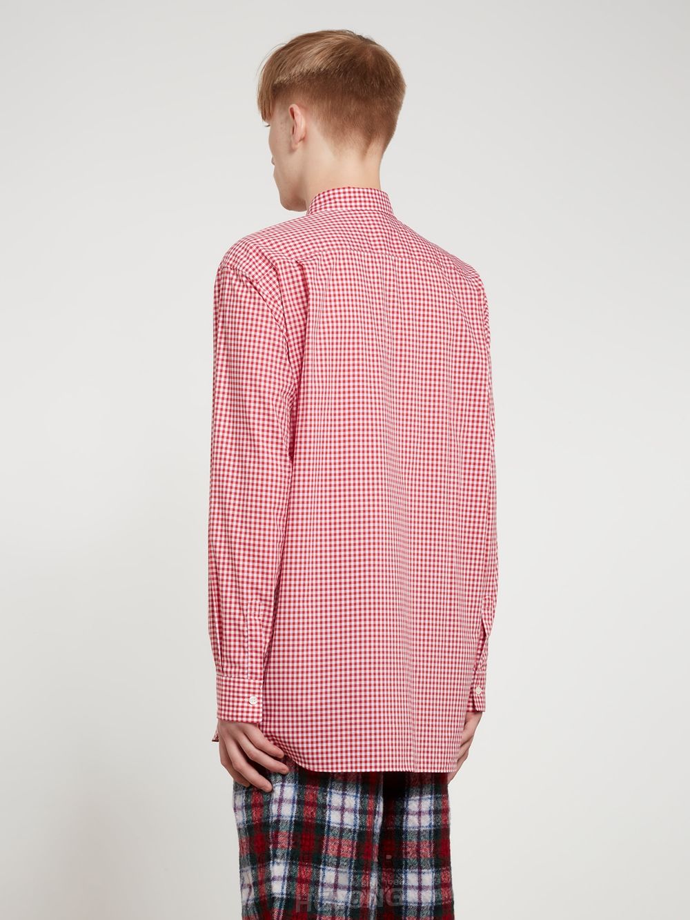 Comme Des Garcons CDG Shirt Forever - Brede Fit Checked Shirt Toppe Herre Rød | 01975-KQBR