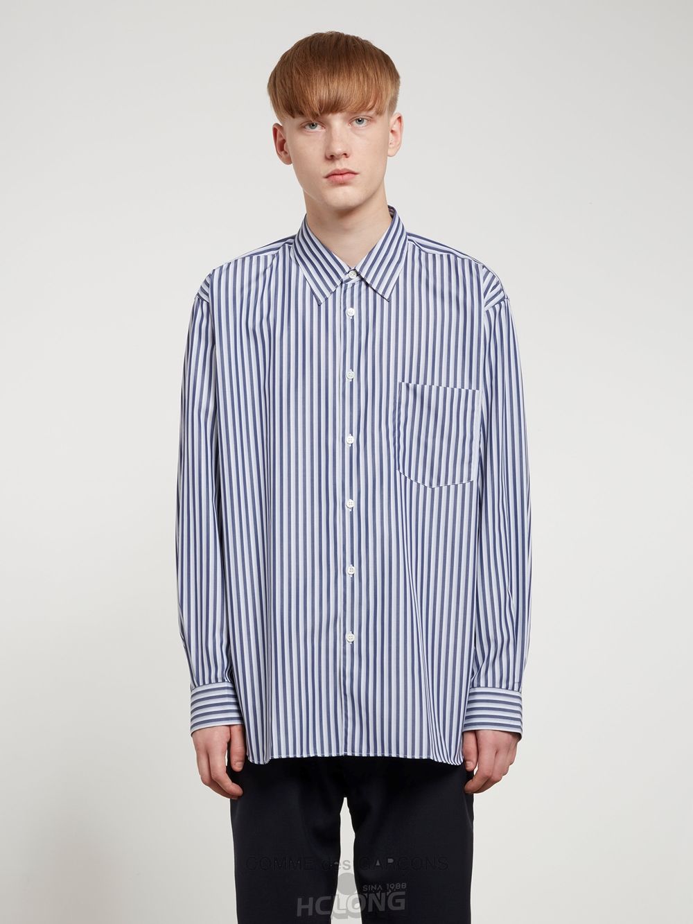 Comme Des Garcons CDG Shirt Forever - Brede Fit Bomulds Shirt Toppe Herre Stripe 5 | 14208-EDSX