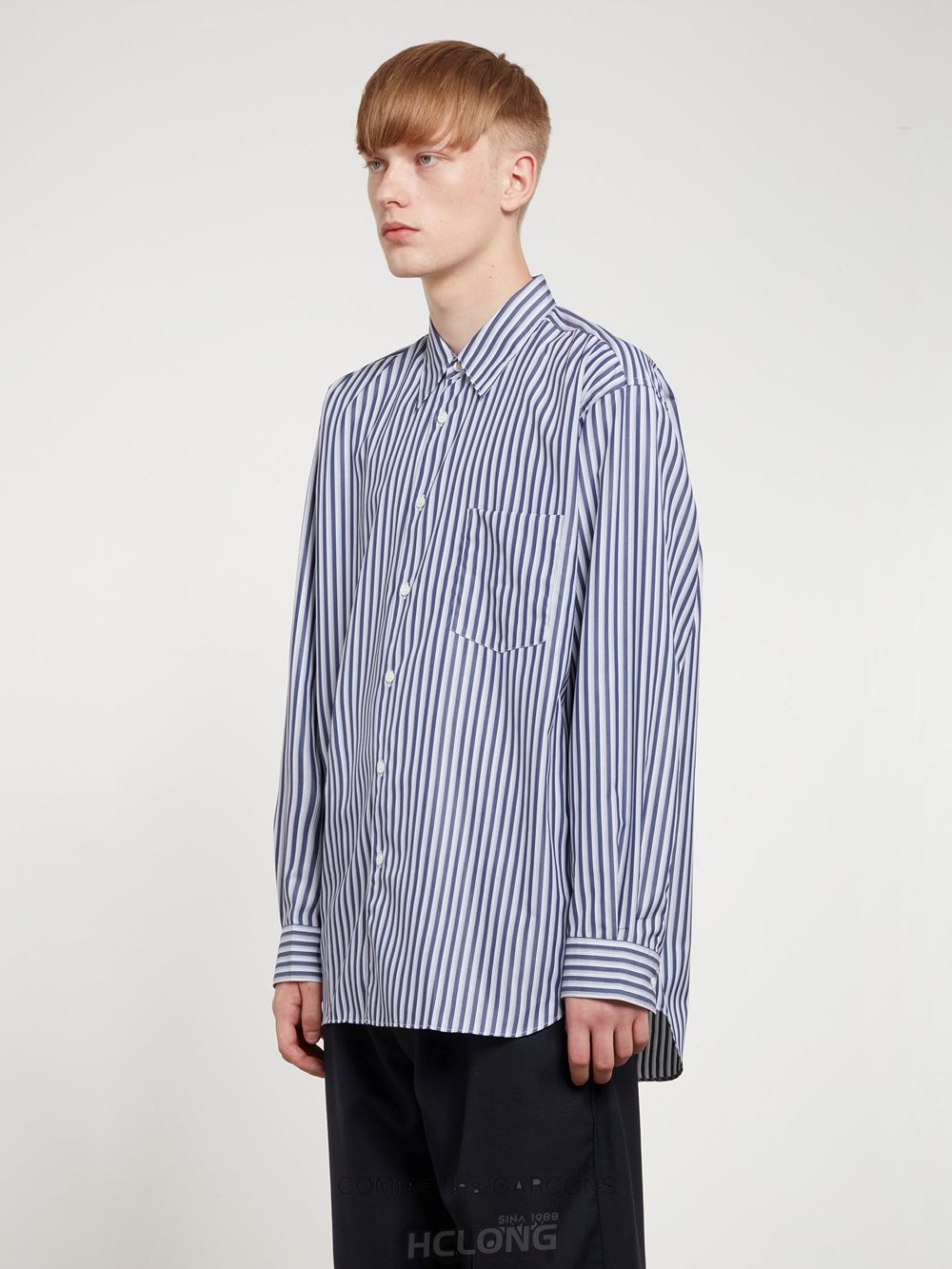 Comme Des Garcons CDG Shirt Forever - Brede Fit Bomulds Shirt Toppe Herre Stripe 5 | 14208-EDSX