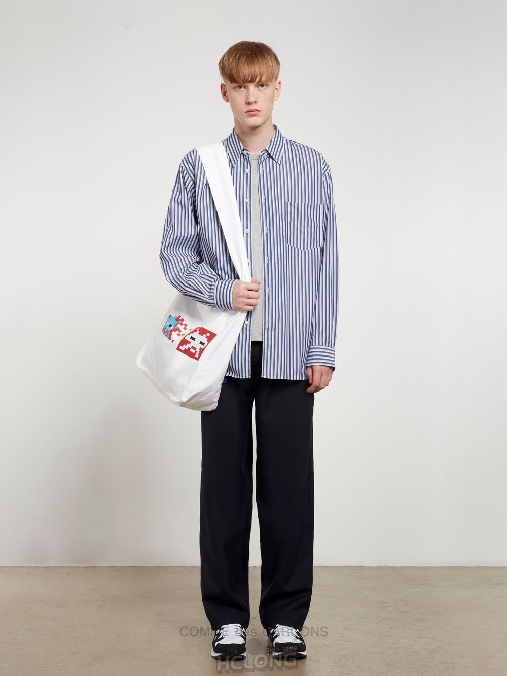 Comme Des Garcons CDG Shirt Forever - Brede Fit Bomulds Shirt Toppe Herre Stripe 5 | 14208-EDSX