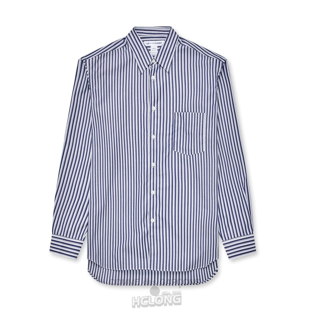 Comme Des Garcons CDG Shirt Forever - Brede Fit Bomulds Shirt Toppe Herre Stripe 5 | 14208-EDSX