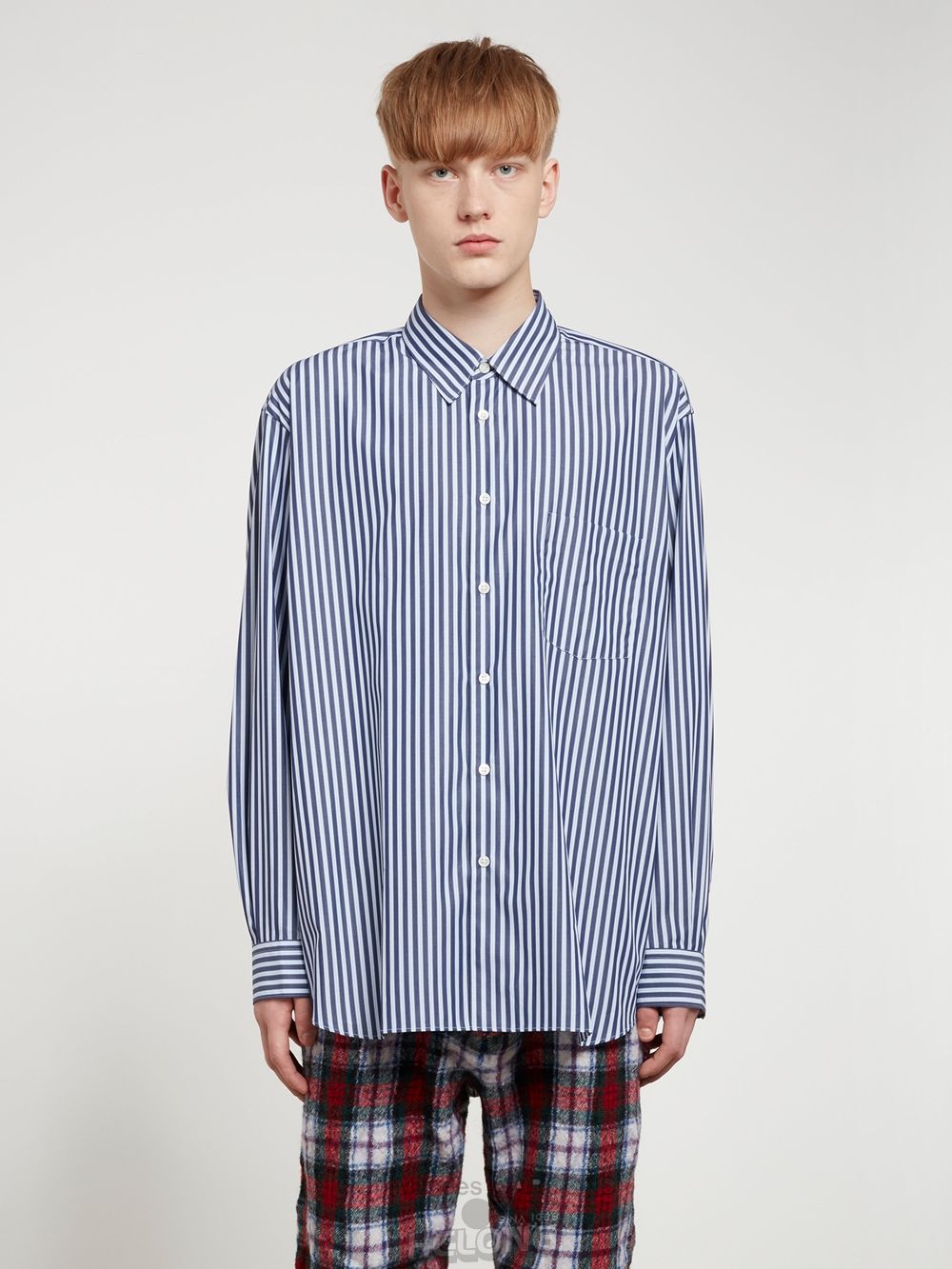 Comme Des Garcons CDG Shirt Forever - Brede Fit Bomulds Shirt Toppe Herre Stripe 3 | 20961-NUAD