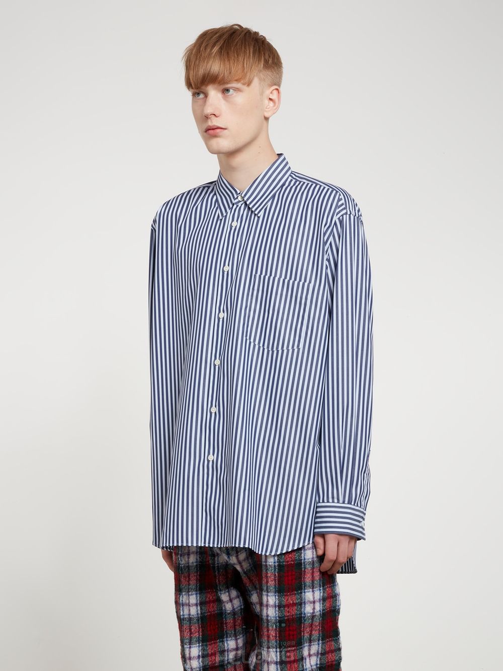 Comme Des Garcons CDG Shirt Forever - Brede Fit Bomulds Shirt Toppe Herre Stripe 3 | 20961-NUAD