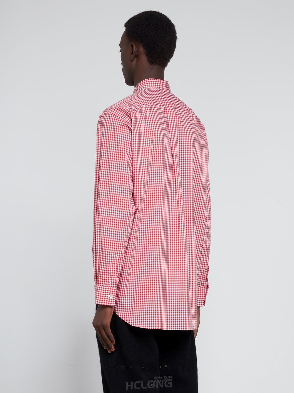 Comme Des Garcons CDG Shirt Forever - Brede Fit Woven Bomulds Gingham Shirt Toppe Herre Rød | 37520-QXHE