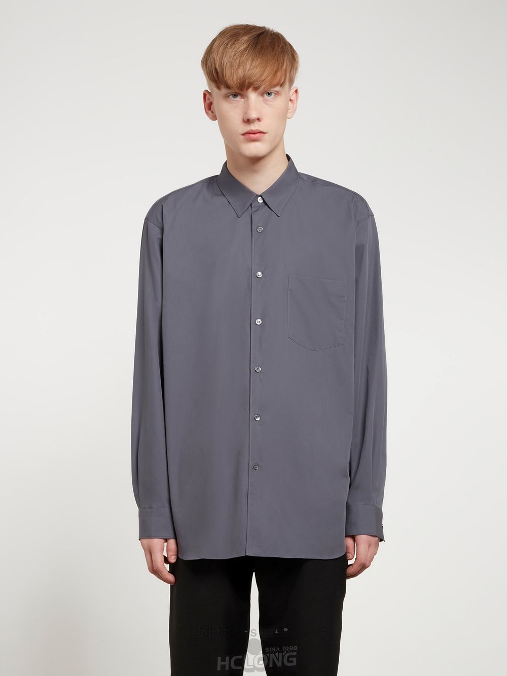 Comme Des Garcons CDG Shirt Forever - Brede Fit Bomulds Shirt Toppe Herre Grå | 50461-DCWS