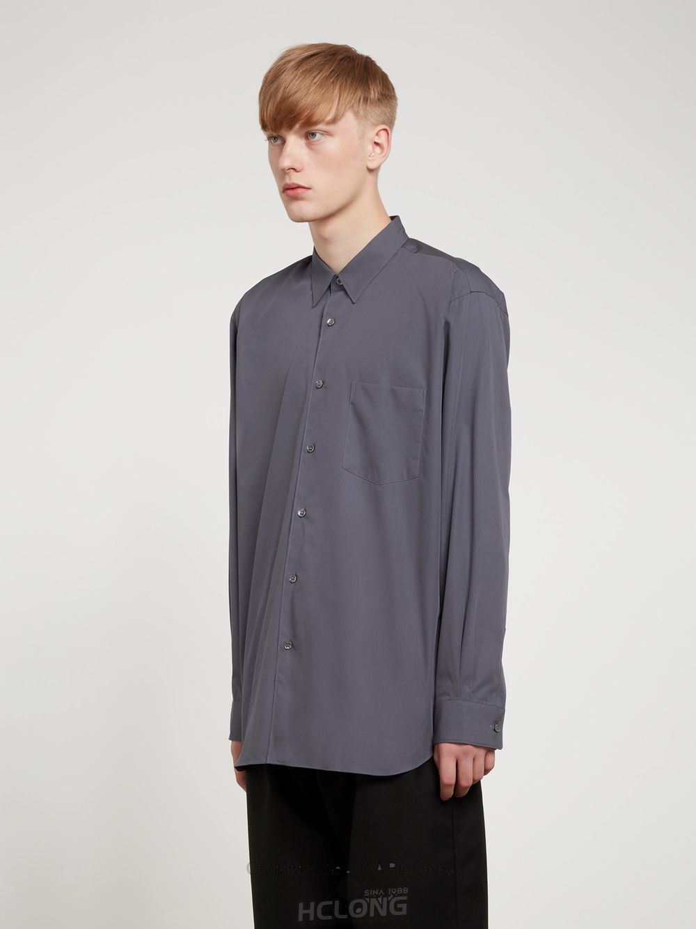 Comme Des Garcons CDG Shirt Forever - Brede Fit Bomulds Shirt Toppe Herre Grå | 50461-DCWS