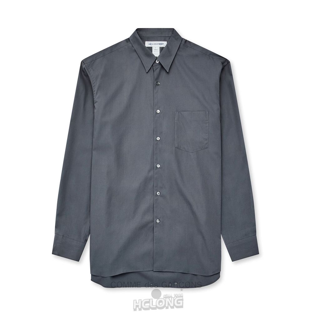 Comme Des Garcons CDG Shirt Forever - Brede Fit Bomulds Shirt Toppe Herre Grå | 50461-DCWS