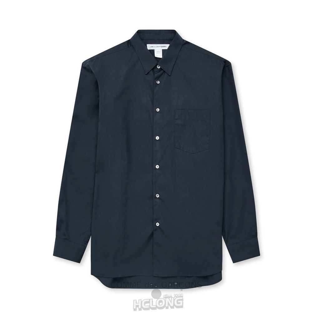 Comme Des Garcons CDG Shirt Forever - Brede Fit Bomulds Shirt Toppe Herre Mørkeblå | 83025-TORB