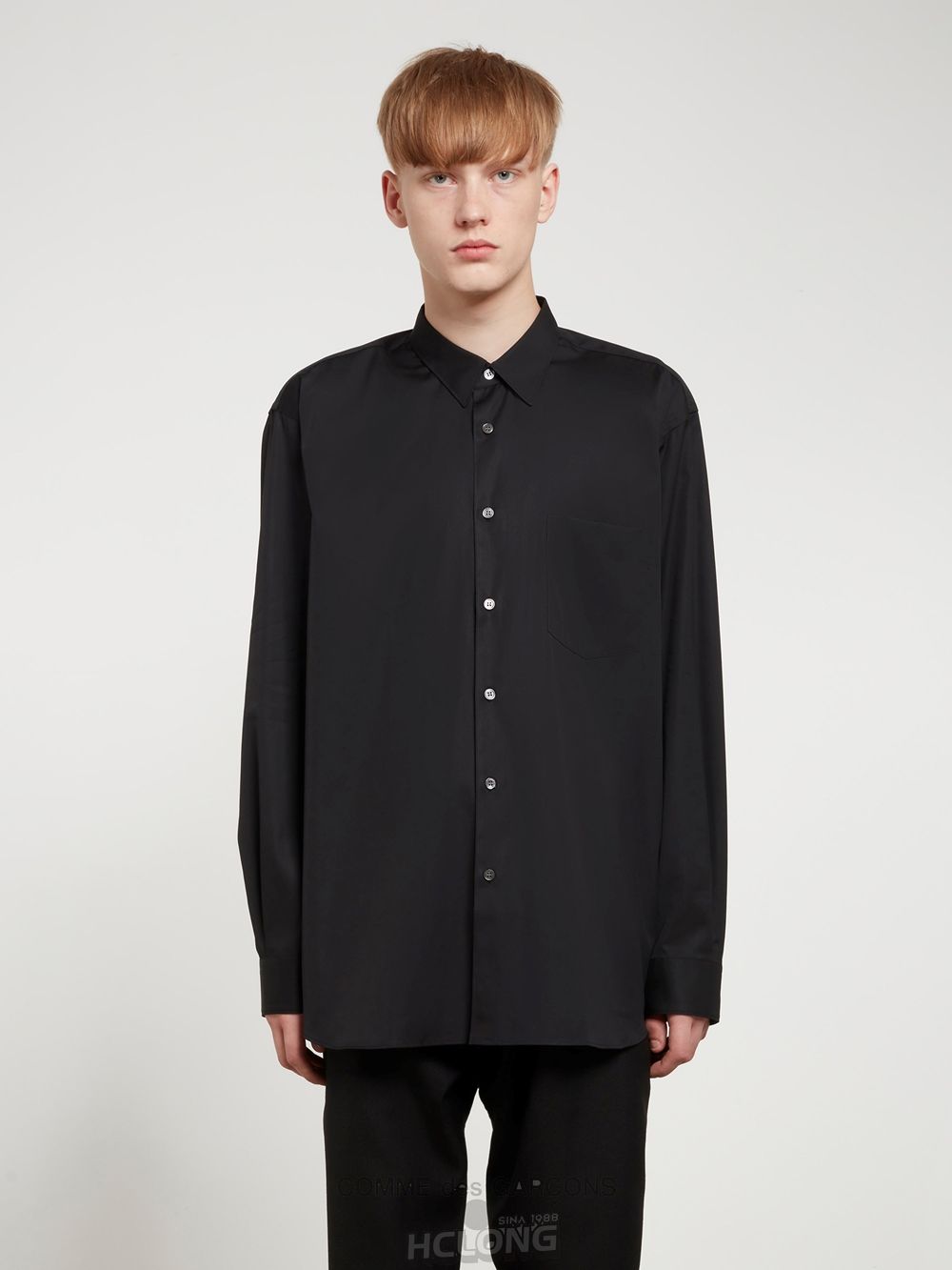 Comme Des Garcons CDG Shirt Forever - Brede Fit Bomulds Shirt Toppe Herre Sort | 84371-OBLN