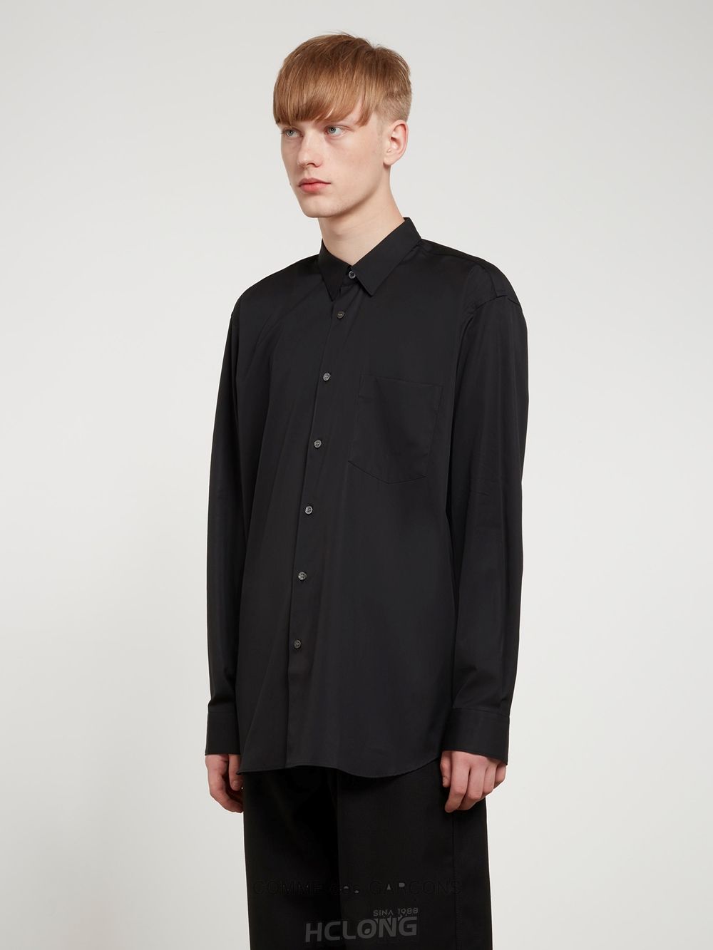 Comme Des Garcons CDG Shirt Forever - Brede Fit Bomulds Shirt Toppe Herre Sort | 84371-OBLN