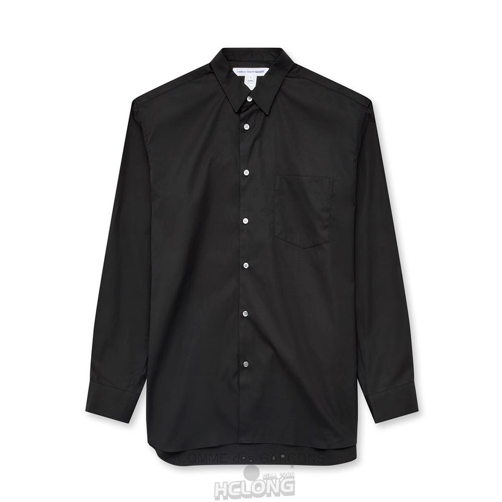 Comme Des Garcons CDG Shirt Forever - Brede Fit Bomulds Shirt Toppe Herre Sort | 84371-OBLN