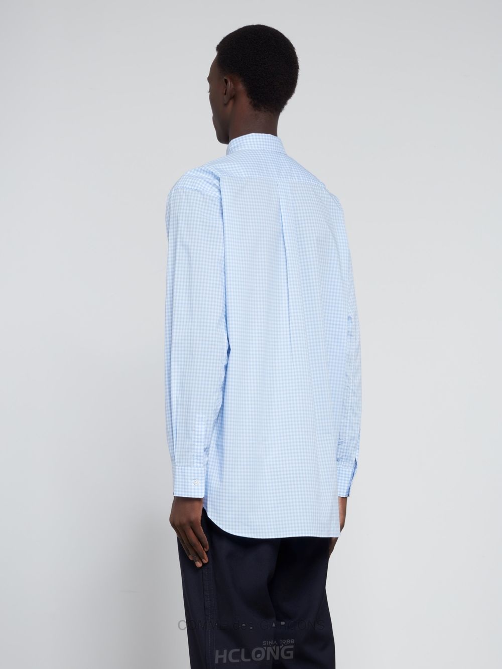 Comme Des Garcons CDG Shirt Forever - Brede Fit Stribet Woven Bomulds Shirt Toppe Herre Blå | 90215-WBMJ