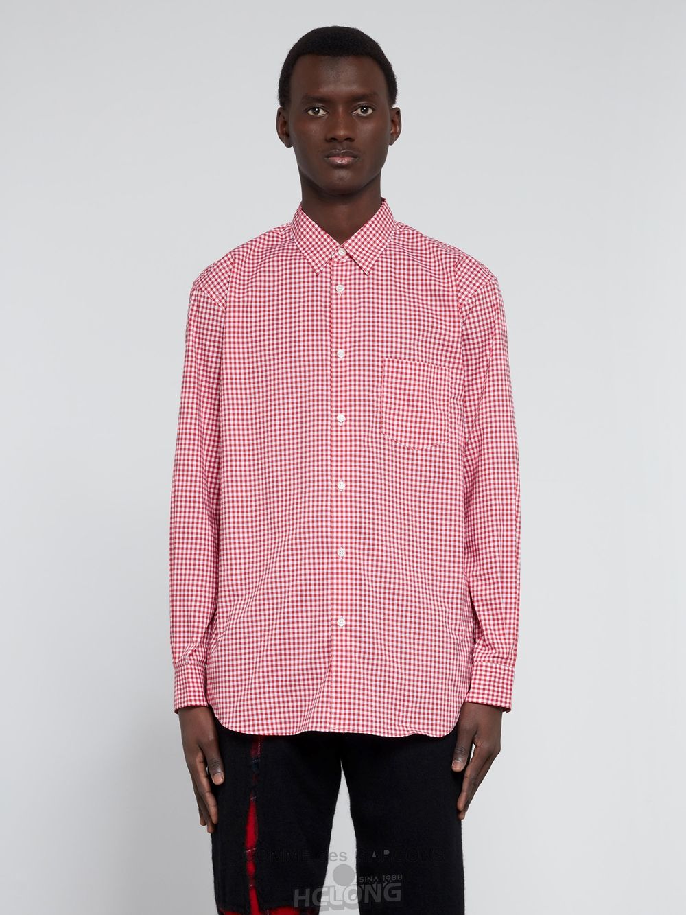 Comme Des Garcons CDG Shirt Forever - Classic Fit Checked Shirt Toppe Herre Rød | 01736-EBJW