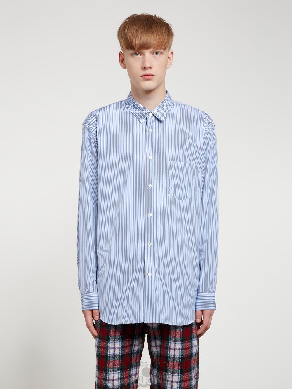 Comme Des Garcons CDG Shirt Forever - Classic Fit Stribet Poplin Shirt Toppe Herre Stripe 1 | 09875-RMVA