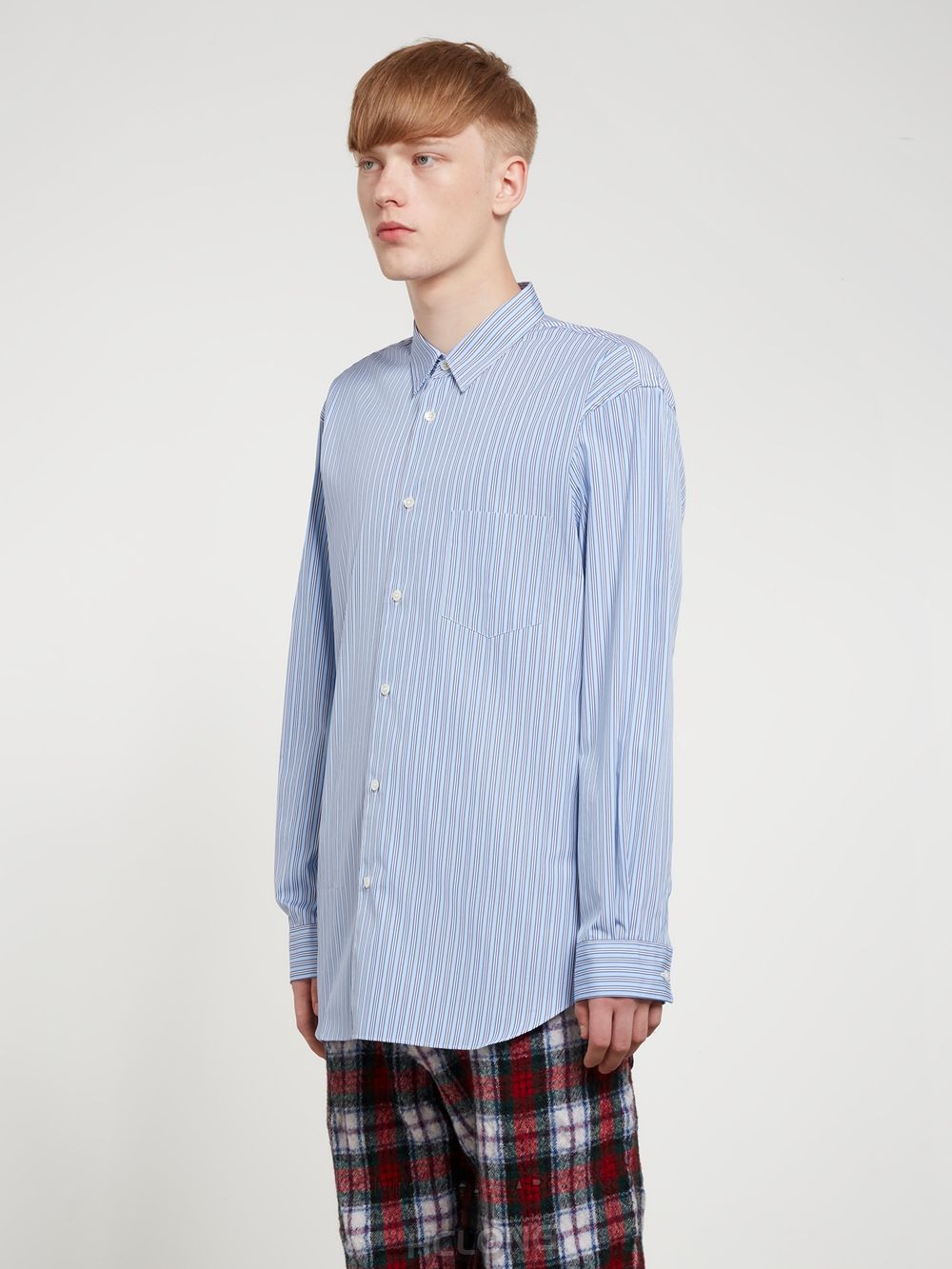 Comme Des Garcons CDG Shirt Forever - Classic Fit Stribet Poplin Shirt Toppe Herre Stripe 1 | 09875-RMVA