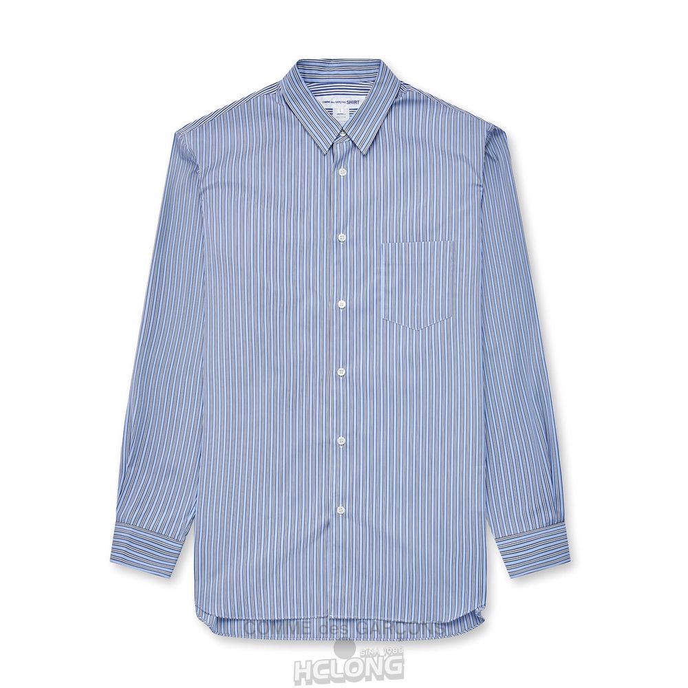 Comme Des Garcons CDG Shirt Forever - Classic Fit Stribet Poplin Shirt Toppe Herre Stripe 1 | 09875-RMVA