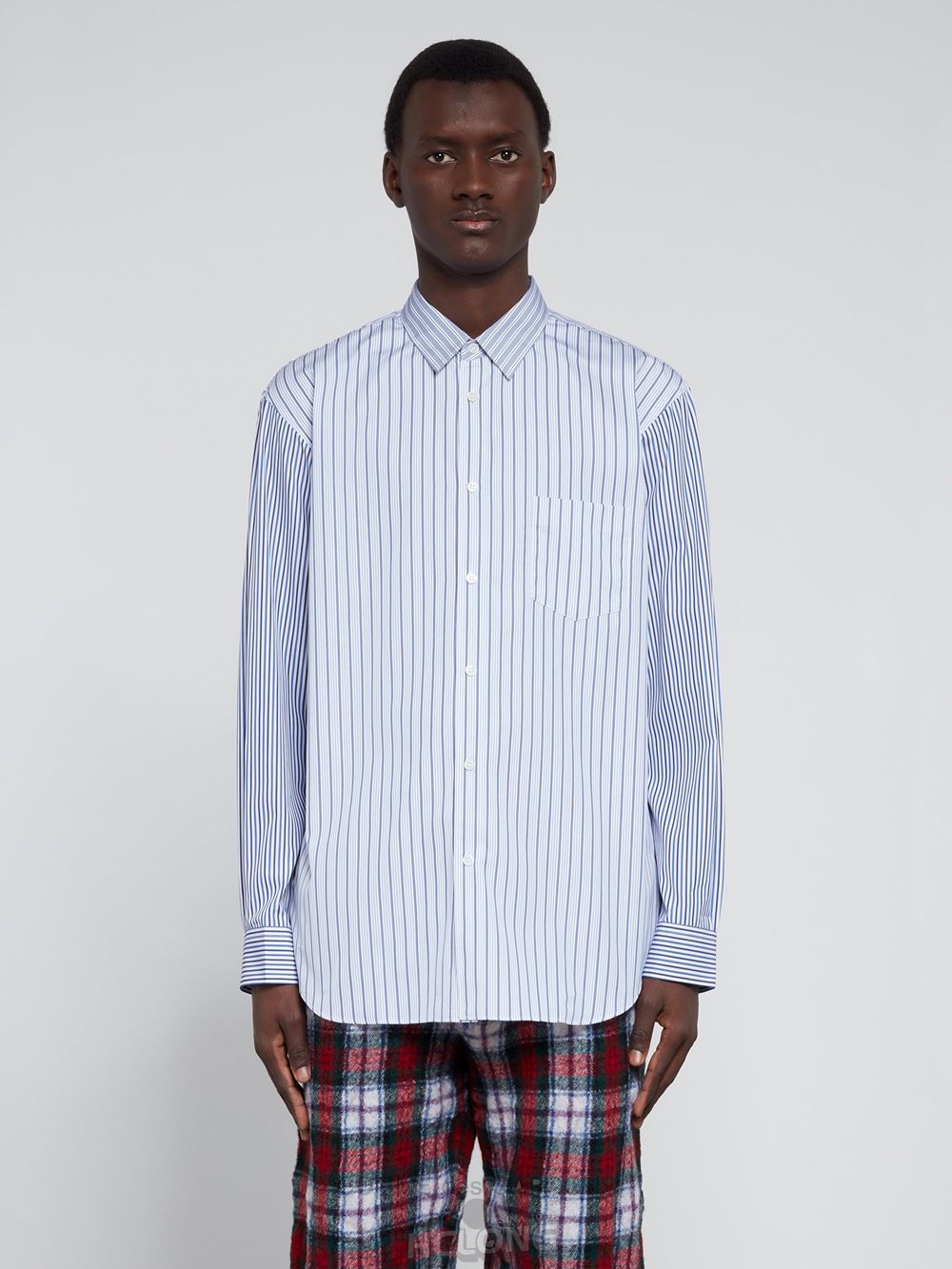 Comme Des Garcons CDG Shirt Forever - Classic Fit Poplin Stripe Shirt Toppe Herre Stripe | 14059-WYXT