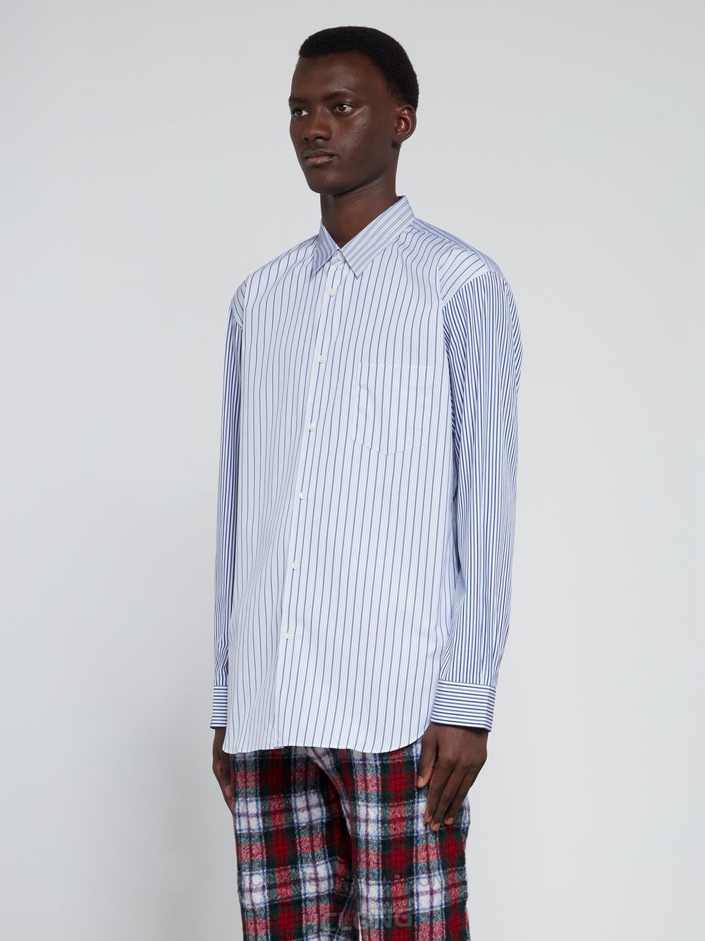 Comme Des Garcons CDG Shirt Forever - Classic Fit Poplin Stripe Shirt Toppe Herre Stripe | 14059-WYXT