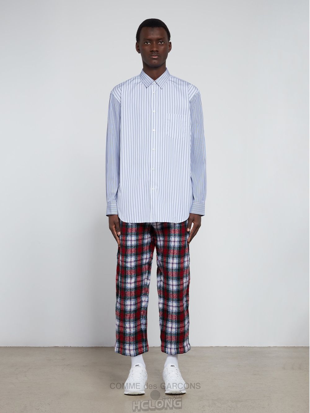 Comme Des Garcons CDG Shirt Forever - Classic Fit Poplin Stripe Shirt Toppe Herre Stripe | 14059-WYXT