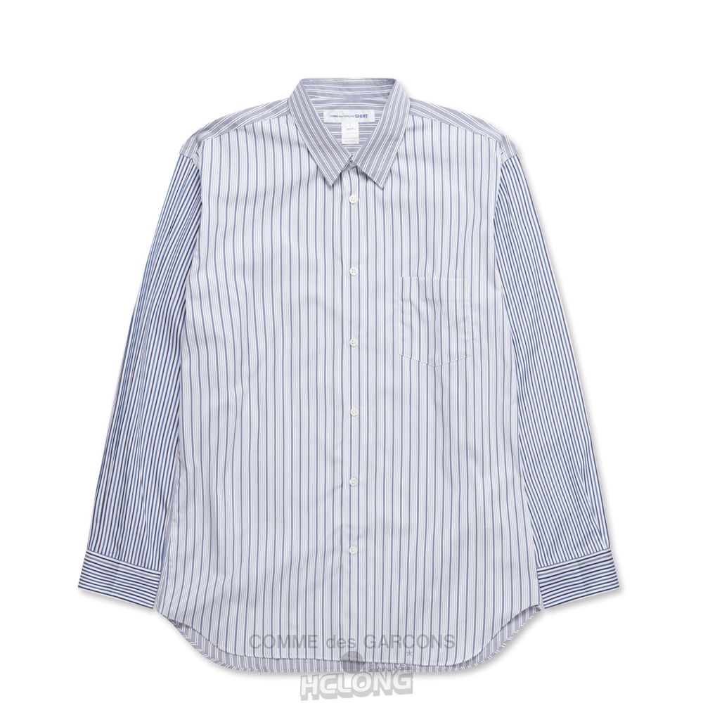 Comme Des Garcons CDG Shirt Forever - Classic Fit Poplin Stripe Shirt Toppe Herre Stripe | 14059-WYXT