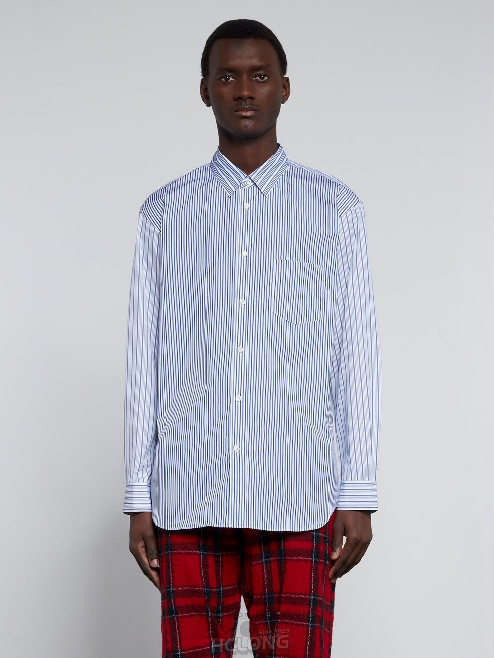 Comme Des Garcons CDG Shirt Forever - Classic Fit Stripe Shirt Toppe Herre Stripe | 18036-JLYI