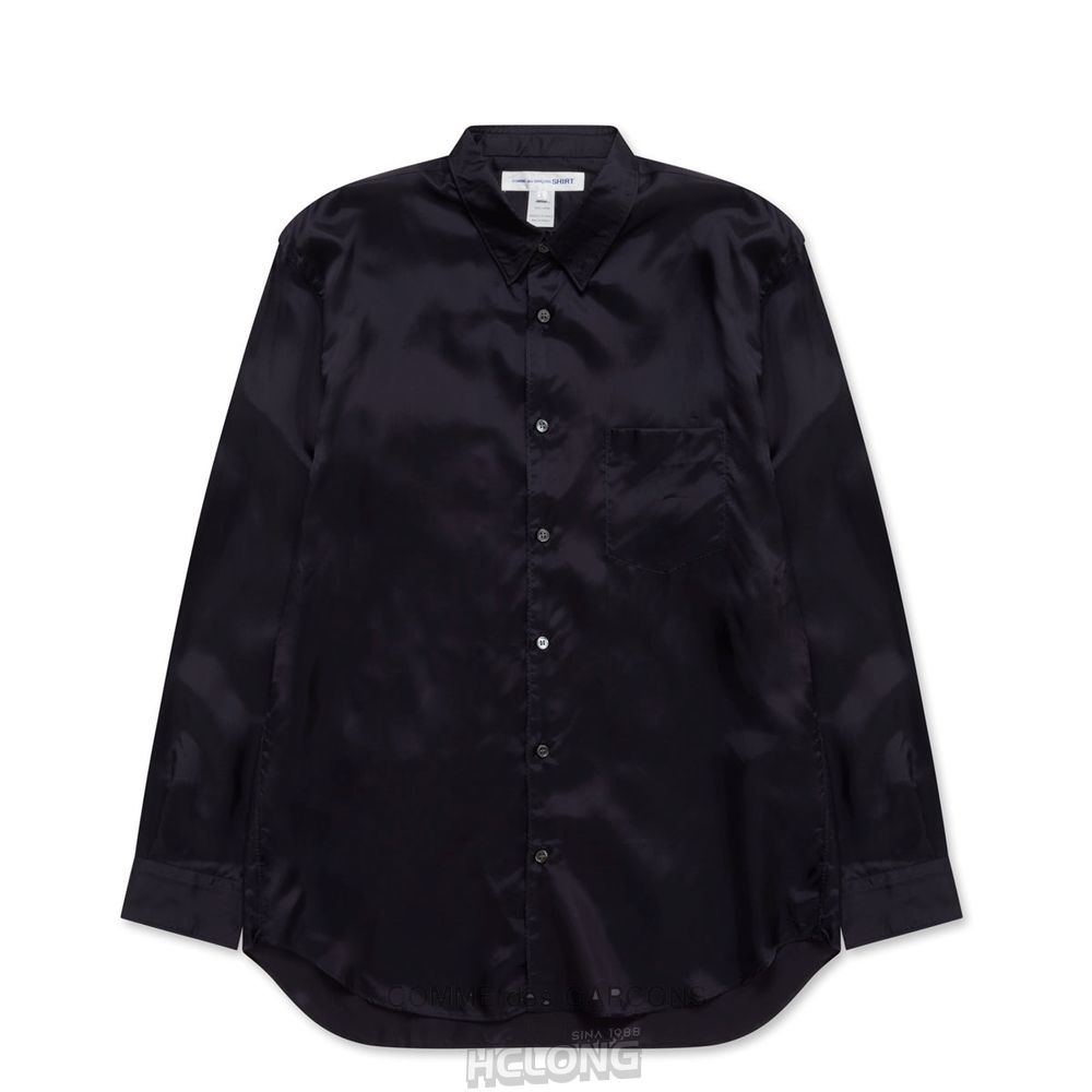 Comme Des Garcons CDG Shirt Forever - Classic Fit Cupro Shirt Toppe Herre Mørkeblå | 30849-VAUM